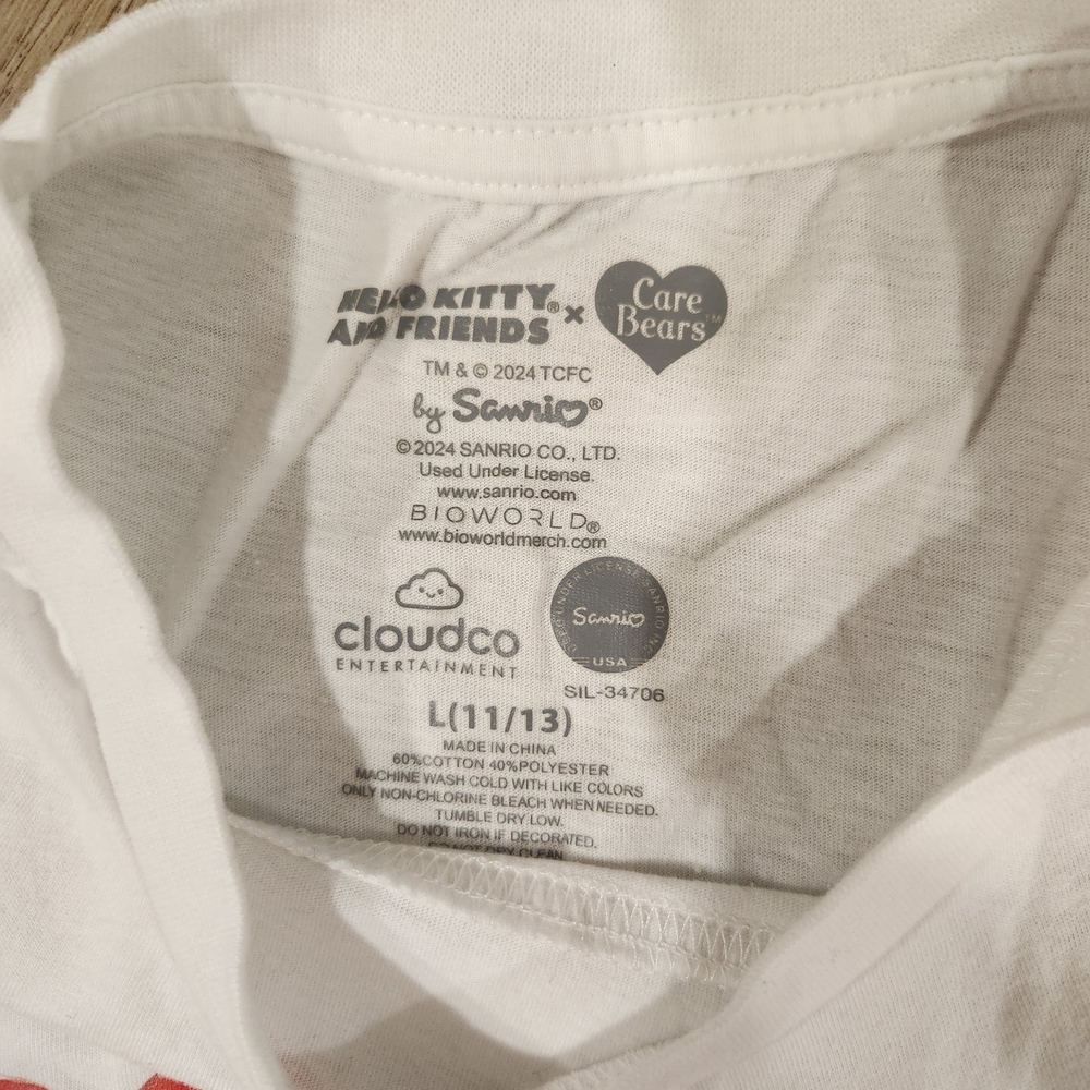 Hello Kitty Cheer Bear Kids White T-Shirt - Picture 3 of 4